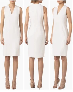 Akris Double Faced Sheath Dress Sz US8 UK12 Ecru $1995 - Picture 1 of 12