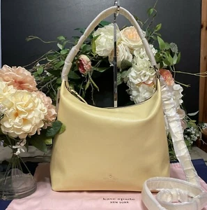 💛KATE SPADE NEW YORK Greene Street KAIA Hobo/Shoulder w/Crossbody~Butter Yellow - Picture 1 of 8