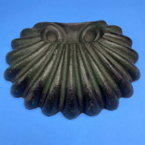 ANTIQUE VICTORIAN HALL TREE STAND CAST IRON SHELL INSERT CARD HOLDER 8 3/4” Wide Cover