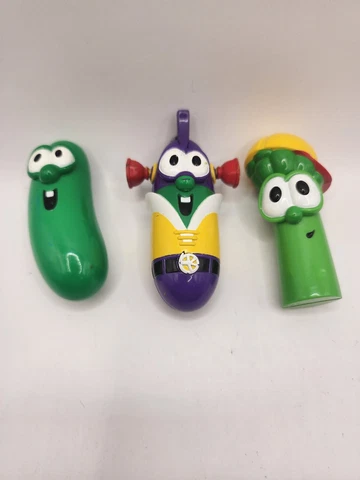 Veggie Tales 3.5" Talking Larry Boy~Larry Cucumber~Jr. Asparagus 2000 Big Idea Cover