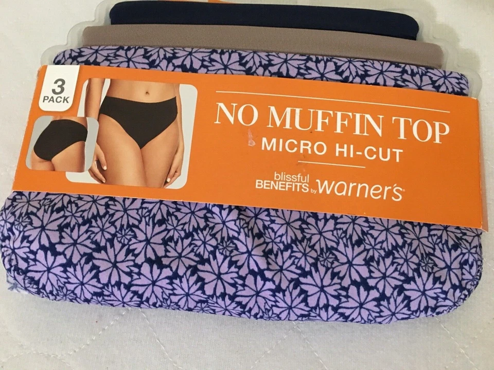 Blissful Benefits By Warner's No Muffin Top 3-Pack Micro Hi-Cut S (5)