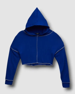 76 美元 Zoe 儿童女孩蓝色对比装饰套衫连帽运动衫 5 码 — 第 1/3 张图片