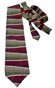 Ashberry Men's 100% Silk Hand Sewn Geometric Multicolor Tie Made In U.S.A. - Picture 1 of 8