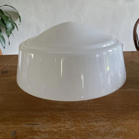 Vintage School House Milk White Shade Antique Light Lamp Farmhouse 14in Cover