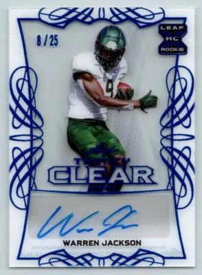 2021 Leaf Trinity Clear AUTO Platinum #CAWJ1 Warren Jackson /25 (ref 210393) - Image 1 of 2