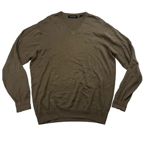 Suéter Greg Norman Verde/Marrón Tejido Cuello en V Manga Larga Talla XL Golf Algodón - Imagen 1 de 12