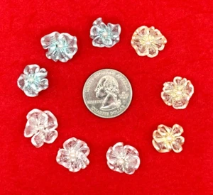 60 Stck. x 5/8 Zoll Organzaband Blume Applikationen mit Perlen/Hochzeit/Karte ST06 - Bild 1 von 5