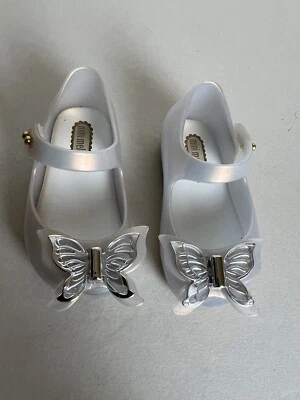 Mini Melissa Ultragirl Fly BB Toe Zapatos Gris Plateado Niños Pequeños Talla 8 Foto 1 de 4