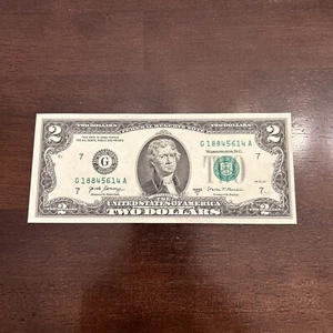 $2 Dollar Bill, 2017A Fancy Serial Number - Picture 1 of 6