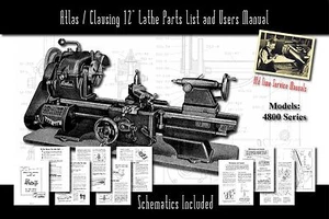 Atlas/Clausing 12" Lathe 4800 Series Parts List and User Manual Schematics etc. - Picture 1 of 3