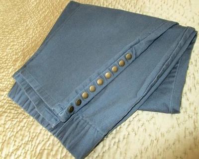 Soft Surroundings Blue/Grey Cotton Pants with Ankle Studs, 1X - Image 1 of 4