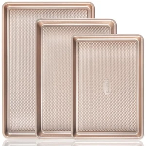 Baking Sheet Pan Set of 3, Cookie Sheets for Oven, Nonstick Half/Quarter/Jell... - Picture 1 of 8