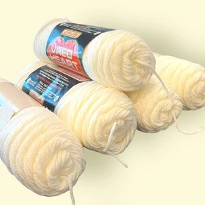 Red Heart Sport Yarn Virgin Acrylic Fiber Lot Of 5 WHITE Dye Lot 1373 NEW - Picture 1 of 9