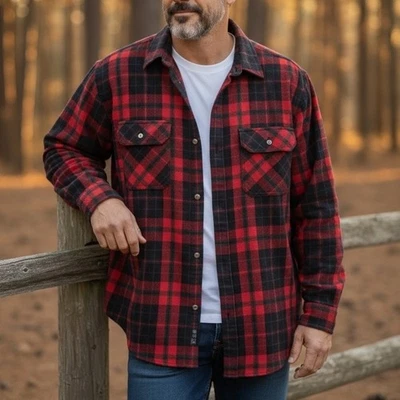 Northwest Territory Plaid Button Shirt Mens Size 2XL Red & Black Classic Rustic - Image 1 of 4