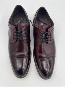 Men's Shoes Stacy Adams Dickinson Oxford Burgundy Leather 25066-601  Size: 9M - Picture 1 of 12