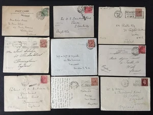 GB 1903/38 PAQUEBOT POSTMARK SELECTION ON COVERS (6) + PCs (3) ALL DIFFERENT - Picture 1 of 2