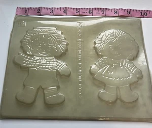 Vintage Raggedy Ann & Andy Candy Mold- Apollo Tulsa- 2 Cavity - Nostalgic Craft - Picture 1 of 2