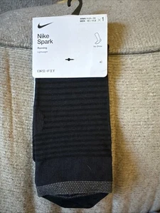 NEW ONE PAIR NIKE SPARK RUNNING CUSHIONED NO SHOW DRI FIT SOCKS 10-11.5 BLACK - Picture 1 of 2