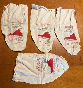 (x4) Bolsas de tela antiguas Virginia Etzler Brothers Country Sugar Jam para decoración artesanal - Imagen 1 de 4