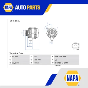 Alternator fits ROVER 25 RF 1.1 99 to 05 11K4F Bosch GNU2630 GNU2632 YLE102420 - Picture 1 of 8