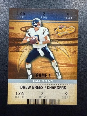 2003 FLEER AUTHENTIC DREW BREES GAME 1 BALCONY SP 238/250 #80 - Image 1 of 2