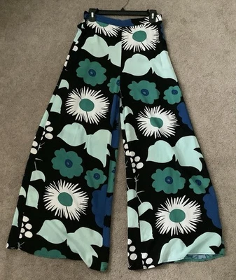 Pantalones Marimekko Target Pierna Ancha S Flores Azul Verde Foto 1 de 4