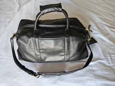 Bolso de viaje Coach vintage de lona de cuero negro 502L usado en excelente estado EE. UU. Foto 1 de 4