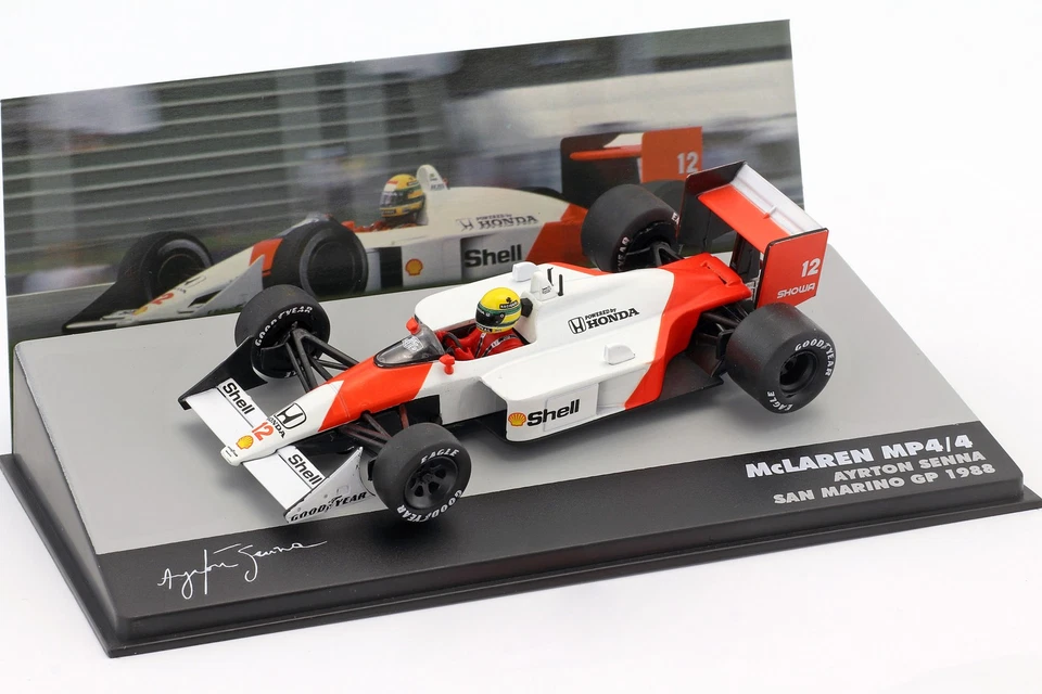 Ayrton Senna McLaren MP4/4 #12 vincitore San Marino GP Formula 1 1988 1:43 Altaya - Immagine 1 di 1