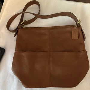 Coach braune Leder Schultertasche komplett Leder echt Vintage - Bild 1 von 9
