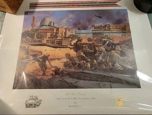 Rick Reeves A New Dawn Operation Al Fajar Iraq WarPrint - Mint - Hand Signed COA - Picture 1 of 8