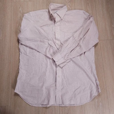 J. Press Button Down Dress Shirt Men's 16-33 Made in USA White Red Striped - Image 1 of 4