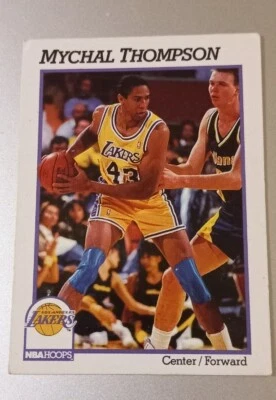 1991-92 Hoops Los Angeles Lakers Basketball Card #105 Mychal Thompson - Image 1 of 2