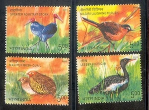 India 2006 Endangered Birds of India Fauna Plants stamp set 4v MNH - Picture 1 of 3