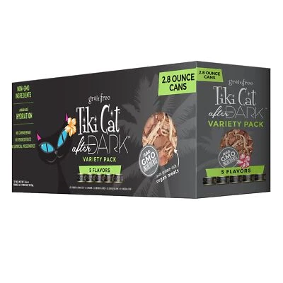 Tiki Cat After Dark Wet Grain Free Cat Food 2.1 Pound Variety Pack - Image 1 of 4