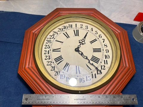 🕖Regulator wall clock and pendulum, oak, Sunbeam,🔋 Quartz, hard wood Cover