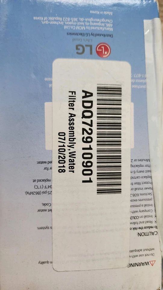 LG Water Filter Cartridge LT500P 6 Month 500 Gallon Capacity single Pack