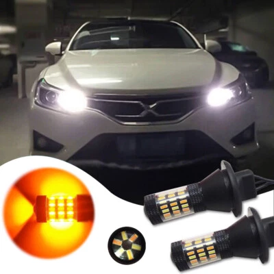 Luces LED de señal de giro para automóvil 2 piezas Switchback Bau15s 7507 luces DRL bombillas Foto 1 de 4