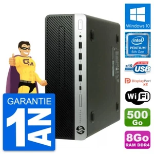 PC HP ProDesk 600 G3 SFF Intel G4400 RAM 8Go Disque Dur 500Go Windows 10 Wifi - Photo 1/2