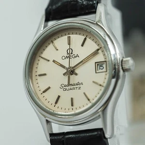 *NEAR MINT* Vintage OMEGA Seamaster Cal.1380 Quartz Silver Dial Date 23mm Ladies - Picture 1 of 15