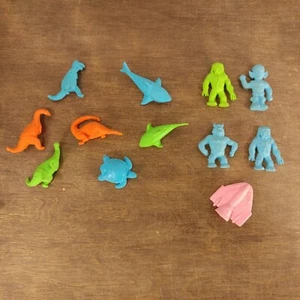 Lot (12) DIENER Rubber ERASERS Monsters Animals Dinosaurs Aliens Spaceship - Picture 1 of 8