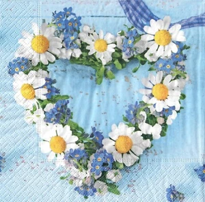 4 x Lunch Paper Napkins Decoupage Crafting Table Hearts Flowers 21 - Picture 1 of 2
