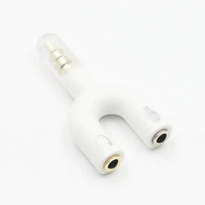 3.5mm Stereo TRRS 4-Pole Plug to Mic & Headset Jack iPhone Audio Adapter - White - Photo 1 sur 1