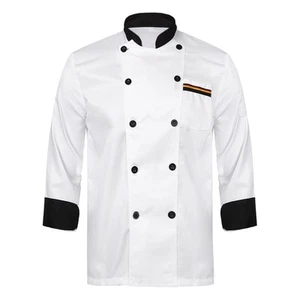 Unisex Women Men Chef Coat Cook Jacket Restaurant Kitchen Workwear Uniform Shirt - Picture 1 of 29