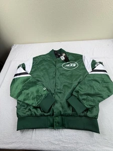 NWT Men’s Chalk Line New York Jets Fanimation Satin Jacket Green Sz Sm (Rare) - Picture 1 of 12
