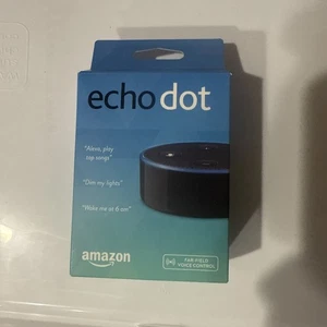 NEW ECHO DOT **2nd GENERATION** Alexa Voice Service from AMAZON BLACK Never Used - Picture 1 of 3