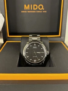 MIDO Multifort Automatic *FULL SET* Black  Men’s Silver Watch M005.830.11.051.80 - Picture 1 of 12
