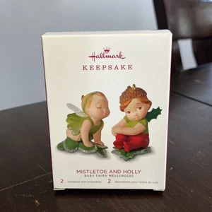 Hallmark Keepsake Mistletoe and Holly Ornaments Baby Fairy Messengers 2018 NIB - Picture 1 of 6