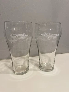 Vintage 1970s Coca Cola Large Enjoy Coke Clear 20 Oz 6” Tumbler Glasses Two - Picture 1 of 9