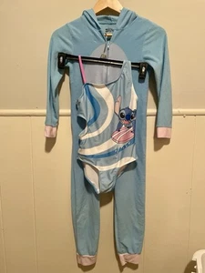 Lilo and Stitch 2 Stitch Costume Body Suit Pajamas And Swimsuit Girls Size 7/8 - Picture 1 of 7