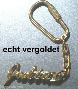EDLER SCHLÜSSELANHÄNGER JULIA VERGOLDET GOLD NAME KEYCHAIN WEIHNACHTSGESCHENK - Bild 1 von 1